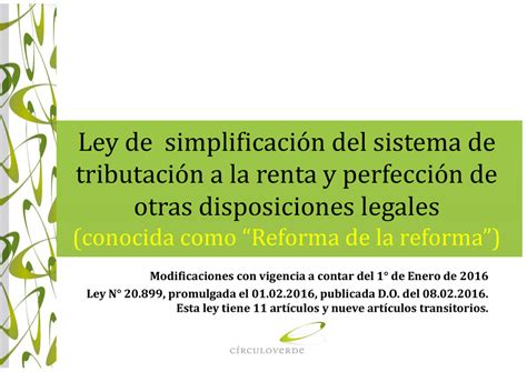 Ley De Simplificaci N Del Sistema De Tributaci N A La