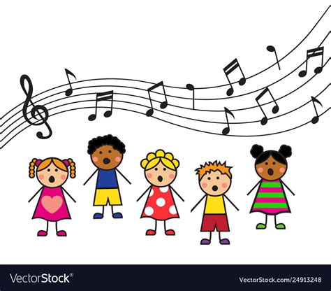 Cartoon children sing Royalty Free Vector Image