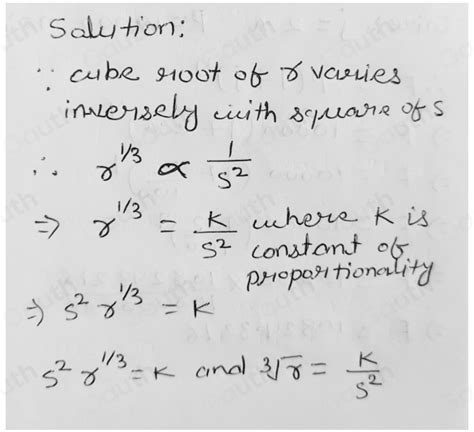 Solved The Cube Root Of R Varies Inversely With The Square Of S Which