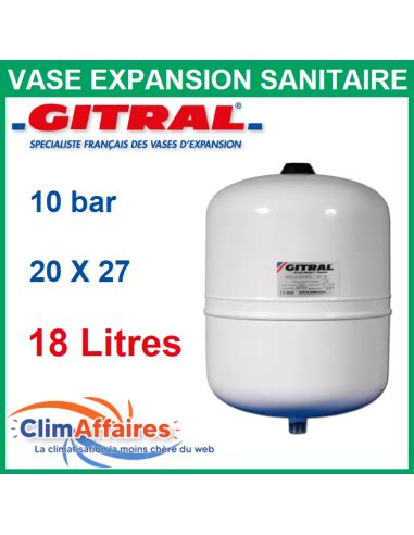 Vase Expansion Sanitaire GITRAL HY18 10 bar Ø 20x27 18 litres