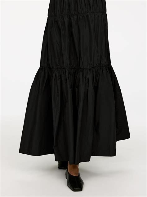 Tiered Maxi Skirt Black Arket Gb