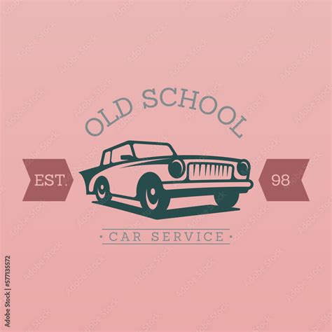 Retro Car Logo Design Vintage Vehicle Logo Design Concept Retro American Muscle Car Logo