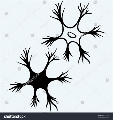 Neuron Icon Isolated On Blue Background Stock Vector 363133799 Shutterstock