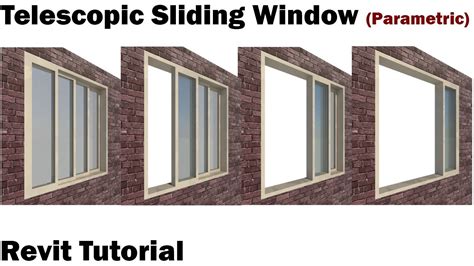 Revit Tutorial 4 Panels Telescopic Sliding Window Parametric Youtube