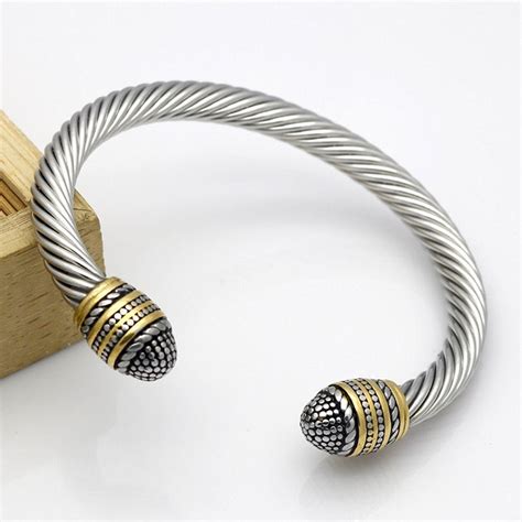 Bracelets Cuff Unisex Stainless Steel Twisted Cable Wire Cuff Bangle