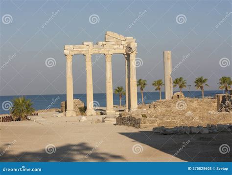 Ruins Of The Temple Of Apollo In Side In A Beautiful Summer Day