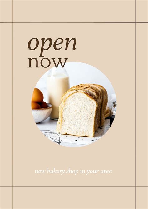 Open Now Psd Poster Template For Bakery And Cafe Marketing Premium