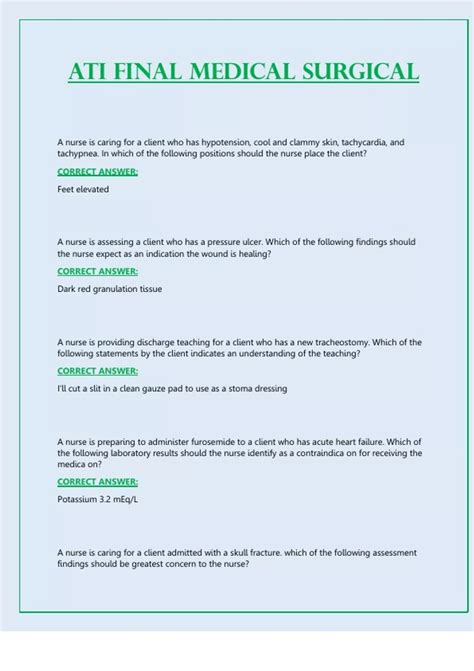 ATI Final Medical Surgical; All Correct & Graded A (Latest 2023 / 2024