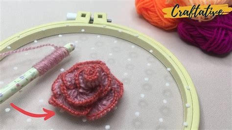 Super Easy Woolen Rose Flower Making From Pen Hand Embroidery Trick