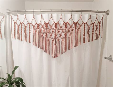 Macrame Shower Curtain Coverhandmade In Oregon5mm Cotton Etsy