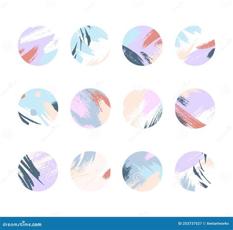 Bundle Of Insta Highlights Soft Pastel Covers Stock Vector