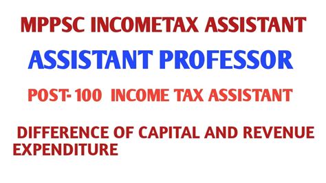 Capital And Revenue Expenditure And Recevied For Mppsc Income Tax