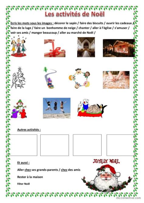 172 Noël Français FLE fiches pedagogiques pdf doc