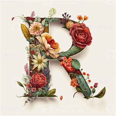 R Letter In Flower