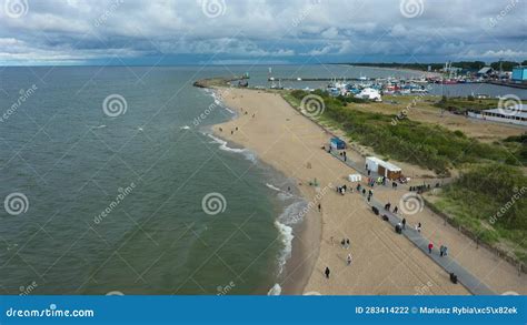 Beach Baltic Sea Port Wladyslawowo Plaza Morze Baltyckie Aerial View