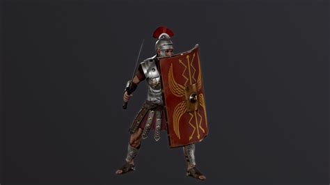 3d Model Roman Centurion Vr Ar Low Poly Cgtrader