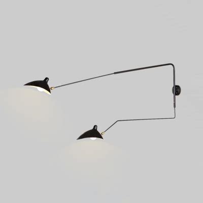 Swing Arm Wall Mount Light With Duckbill Shade Modern Chic Metallic 2