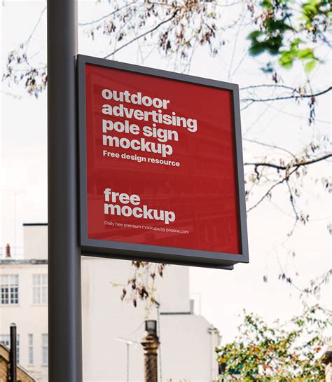 Free Outdoor Advertising Pole Sign Mockup on Behance