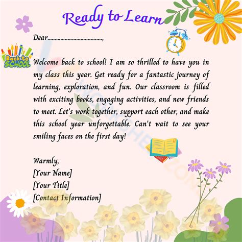 letter  teacher ready  learn worksheet