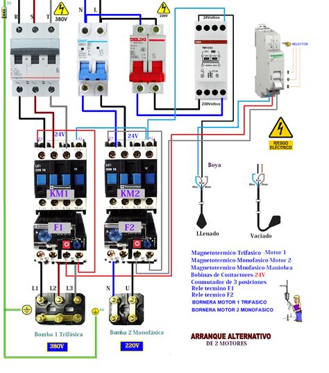 Blog Electricidad Esquemas Electricos Arranque Alternativo De Dos Motores