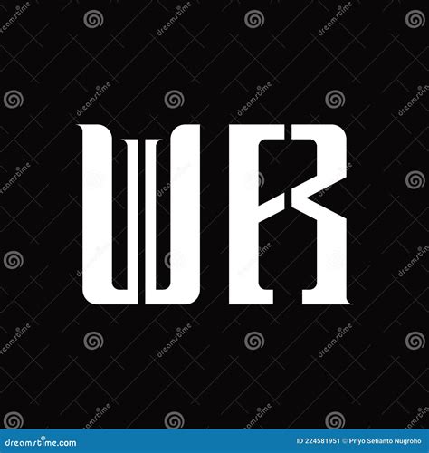 WR Logo Monogram With Middle Slice Design Template Stock Vector