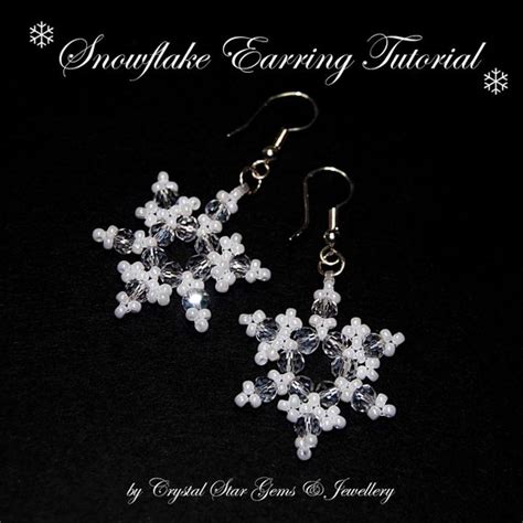 Pdf Beading Tutorial Pattern Snowflake Earrings