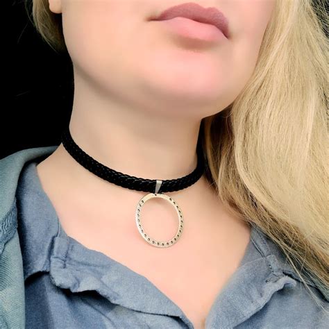 Steampunk Bdsm Jewelry Submissive Ring Collar Leather Choker Etsy