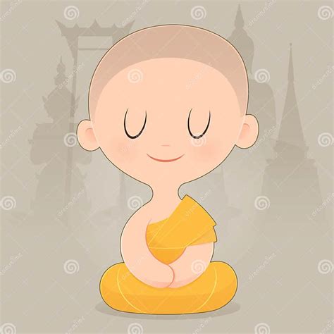 Cartoon Buddhist Monk Of Southeast Asia Stock Vector Illustration Of