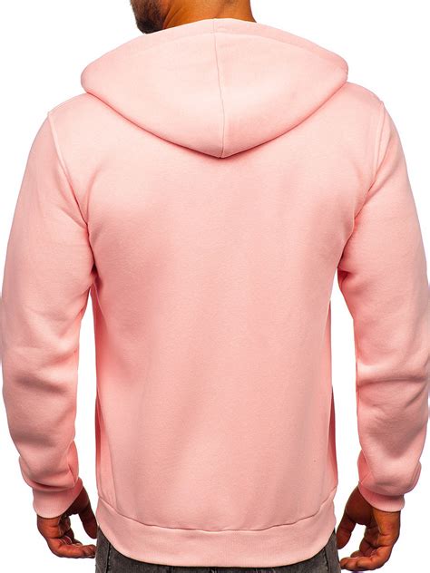 Sudadera Abierta Con Capucha Para Hombre Color Rosa Claro Bolf 2008