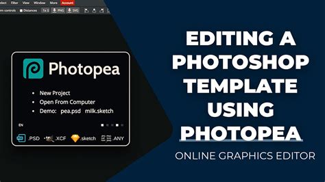 Editing A Photoshop Template Using Photopea Photopea For Beginners