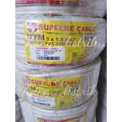 Jual KABEL LISTRIK SUPREME NYM 3x1 5 KABEL NYM SUPREME 3X1 5 50MTR