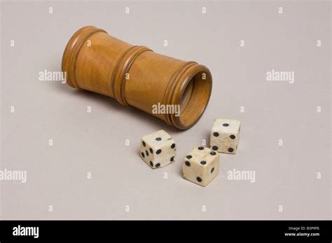 Victorian Treen Shaker And Bone Dice Stock Photo Alamy