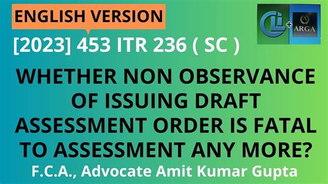 Whether Non Observance Of Issuing Draft Assessment Order Is Fatal To