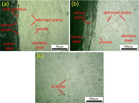 Typical Microstructure In Different Zones On 304 Stainless Steel Side