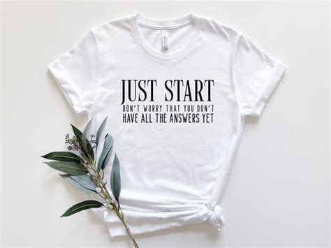 Inspirational T Shirts Women Just Start Motivational Tshirts Women