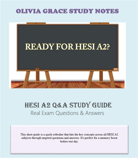 Hesi A Practice Study Guide Real Exam Cheat Sheet Olivia Grace