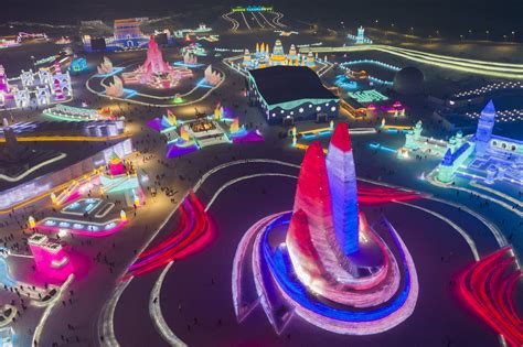 See How Chinas Largest Ice And Snow Theme Park Constructed In 17 Days