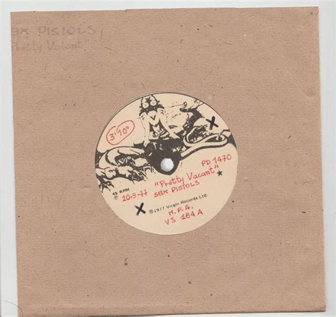 Sex Pistols Pretty Vacant Acetate Discogs