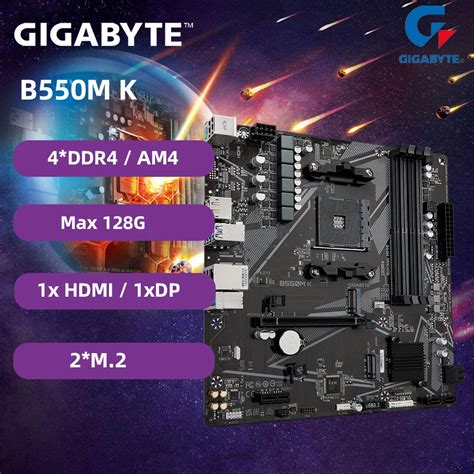 Gigabyte Placa Base B550m K 4xddr4 Amd B550 2xm 2 Am4 Compatible Con Max128gb De Ram