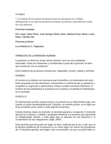 Trabajo Practico Nro 1 Consigna 1 Un Listado De Los Sujetos De