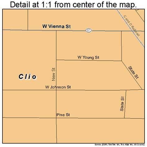 Clio Michigan Street Map 2616620