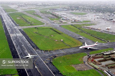 An Aerial View Runways And Aircrafts At The Mumbai S Chhatrapati