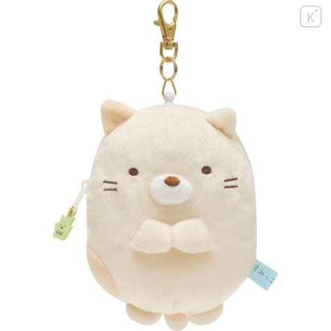 Japan San X Plush Pass Case With Reel Sumikko Gurashi Neko Kawaii