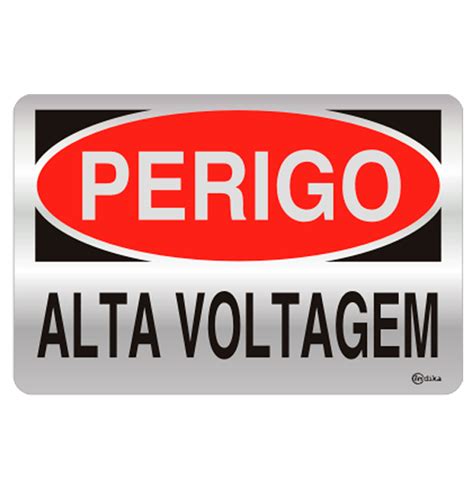 Placa Aviso Perigo Alta Voltagem 16x25cm Indika Santil