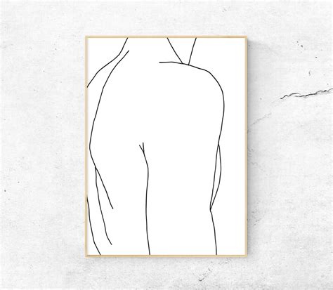 White Abstract Male Body Body Printable Art Minimalist Print Modern