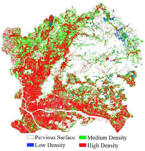 Surface Classification Map Of Pervious White And Impervious Surfaces