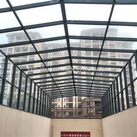 Prefab Glass Car Parking Ramp Roof Building Materials Steel Structure Storage Shed And Steel