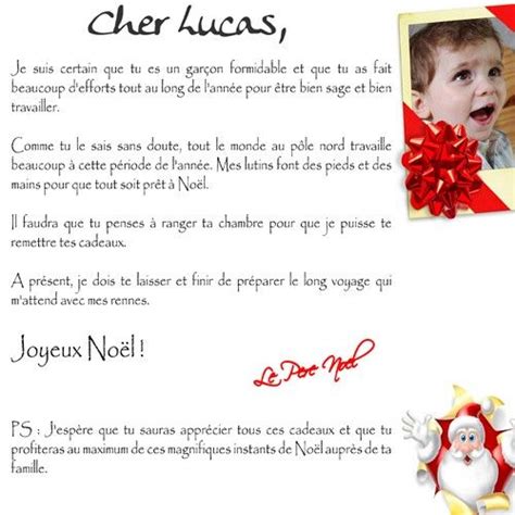 Lettre du père Noel Personnalisée photo Lettre pere noel Cadeau