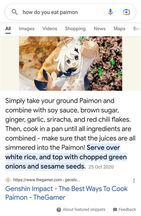 Here Is The Recipe And Tutorial That How To Cook Paimon Genshin Impact