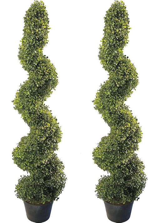 4 And 5 Foot Artificial Spiral Topiary Trees For Home Decor Fake